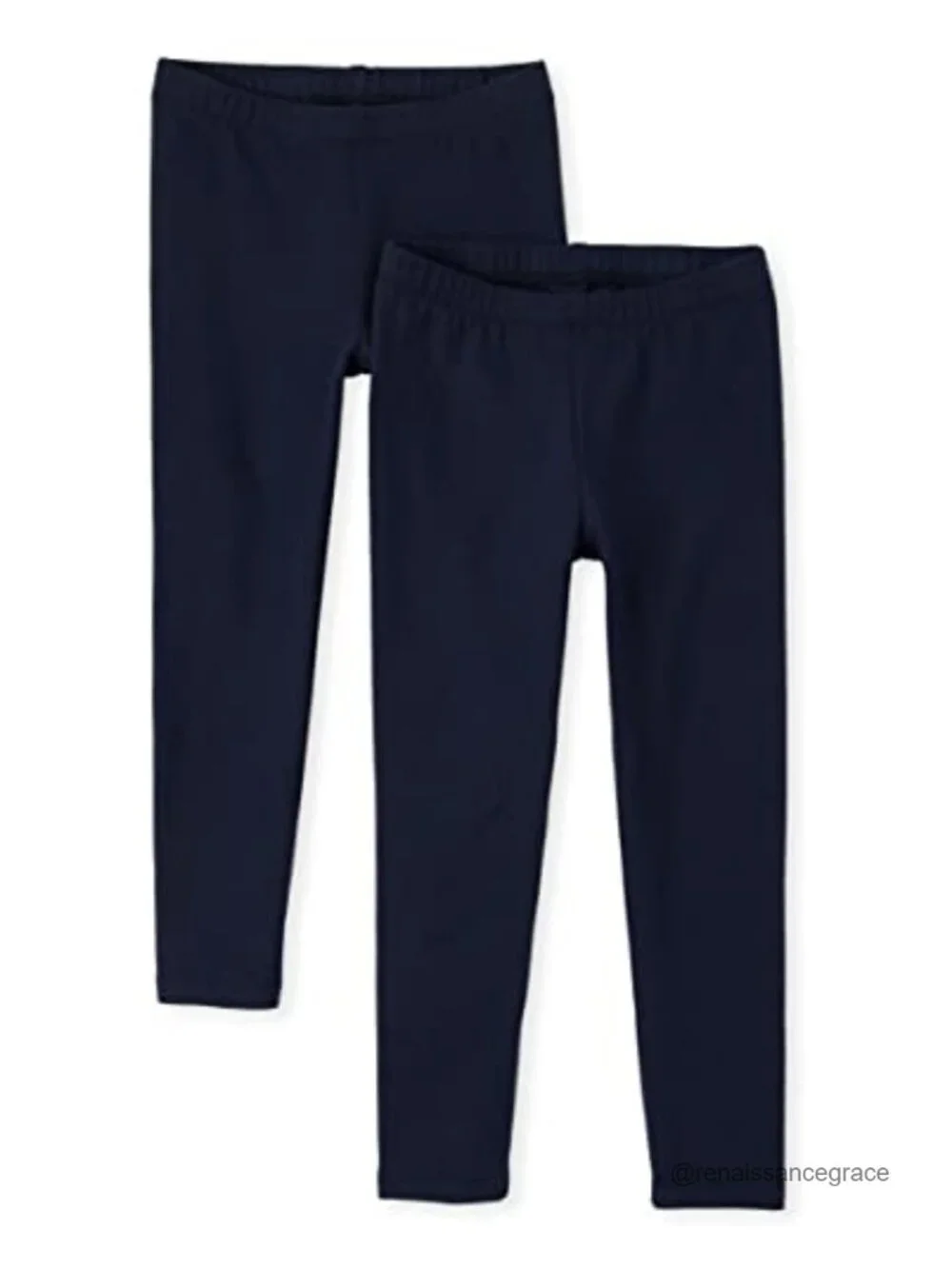 Girls Cotton Stretch Lounge Leggings 2-Pack Ankle Length